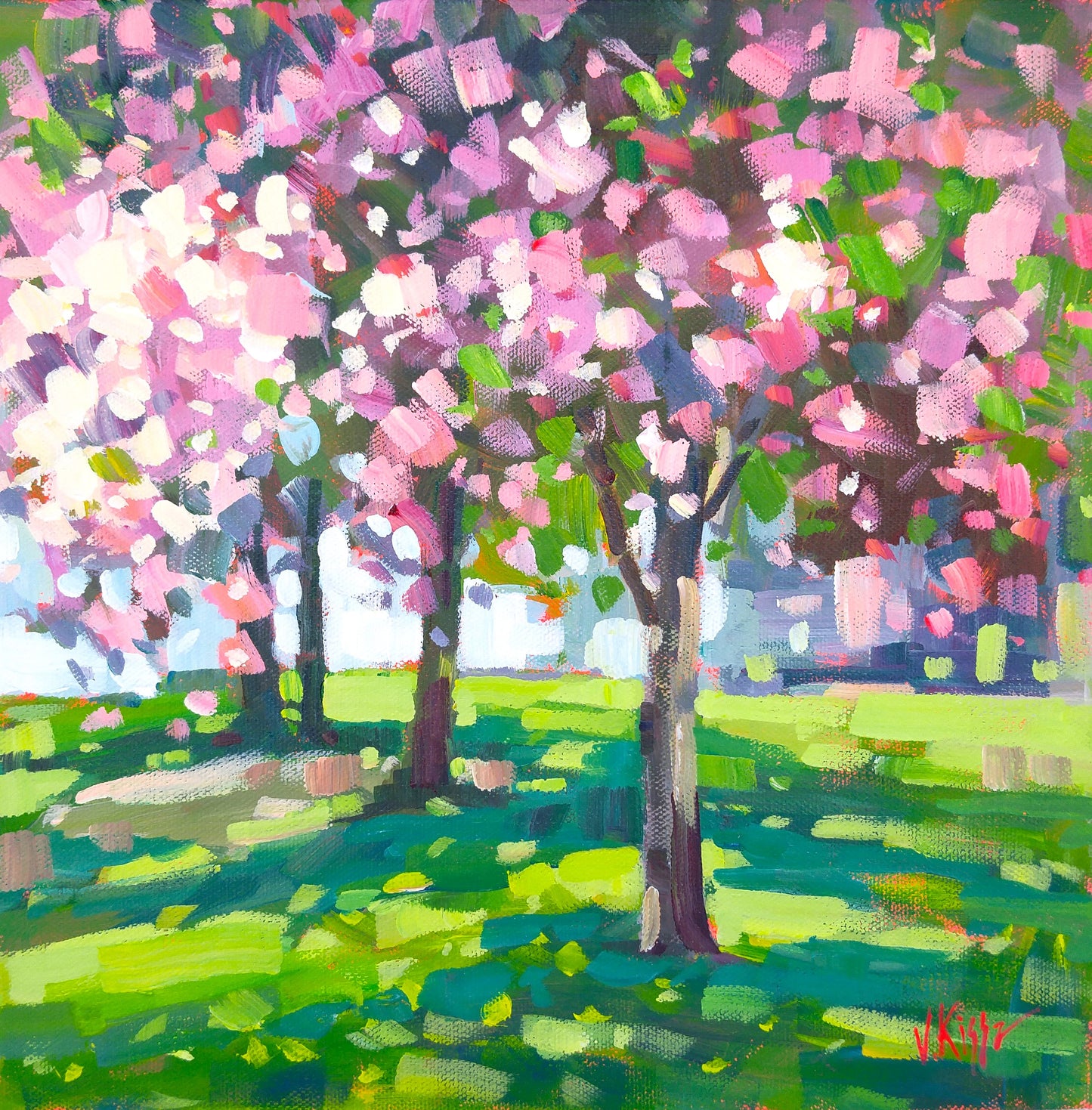 Original acrylic painting on canvas spring Canadian landscape by Vera Kisseleva