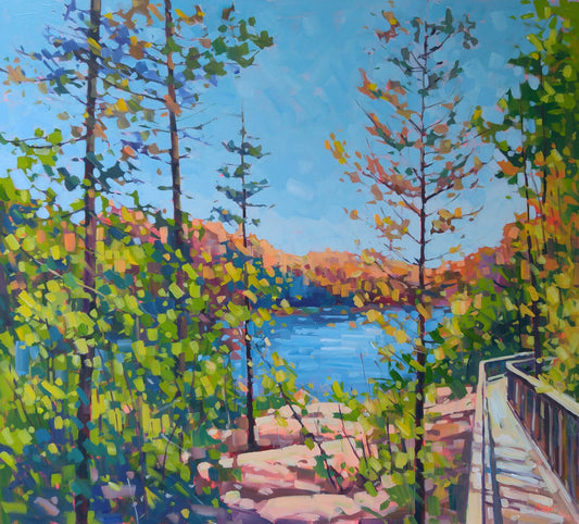 Original acrylic painting on canvas large scale modern impressionistic Canadian landscape by Vera Kisseleva 