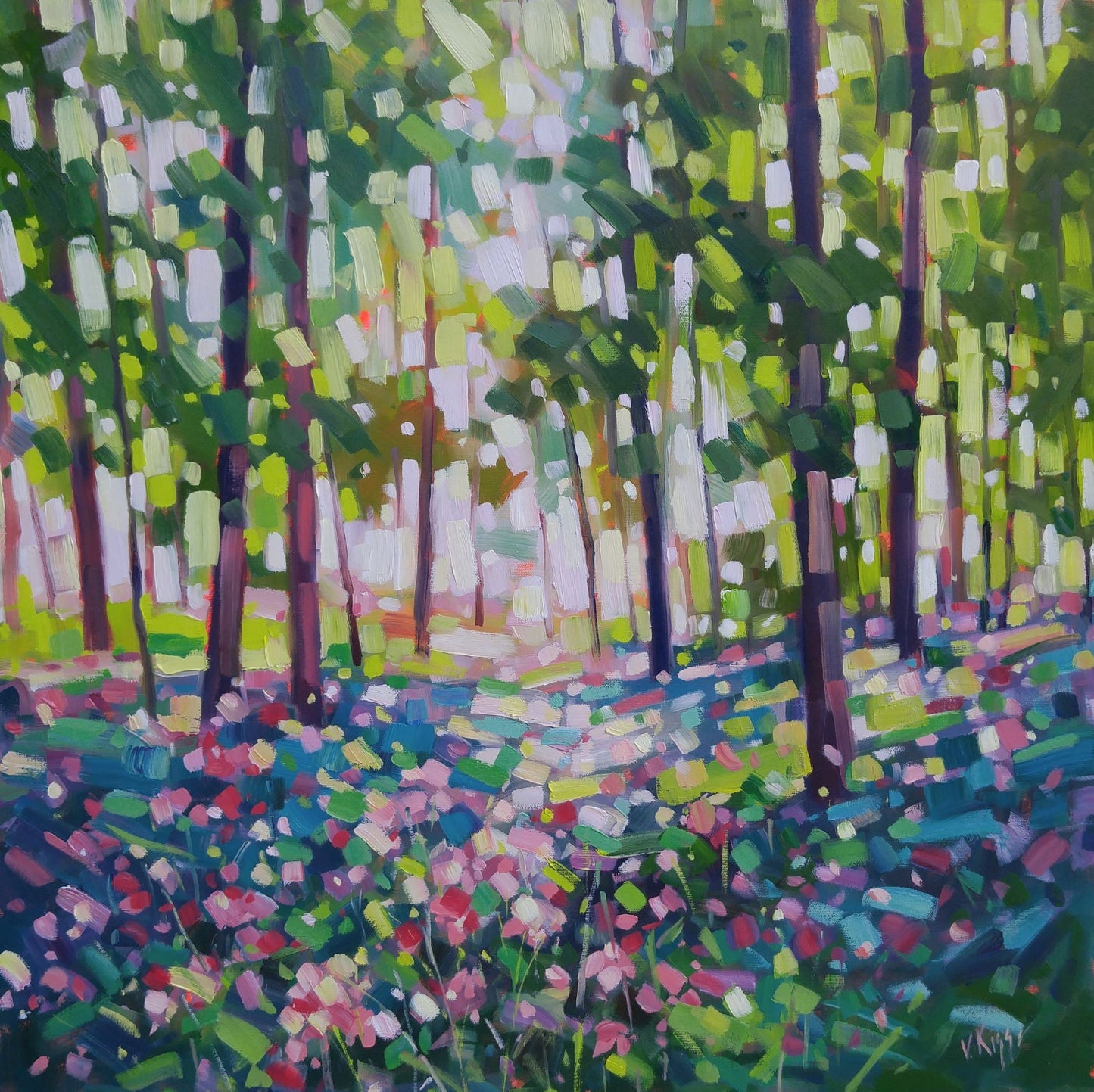 Original oil painting on canvas impressionistic spring Canadian landscape by local artist Vera Kisseleva